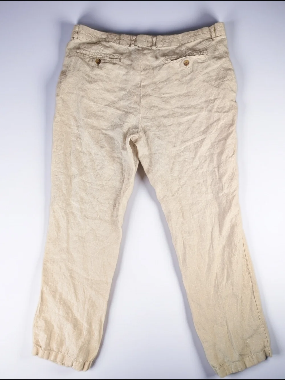 Club Room Luxury Cream Linen Men's Casual‎ Pants 40WX32 Regular Fit Straight Leg